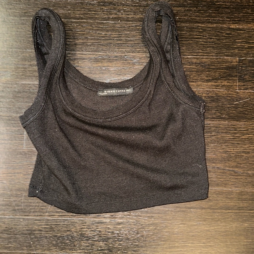Signature crop black tank top women’s size small